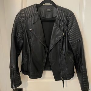 Topshop size 6 faux leather jacket